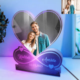 Personalized Couple Photo Infinity Symbol Mirror Lamp Custom Photo Couple Name Date Mirror Neon Sign Wall Art Decorion Gift for Valentine's Day Anniversary Birthday Wedding Wife Husband (Style 10) Generic