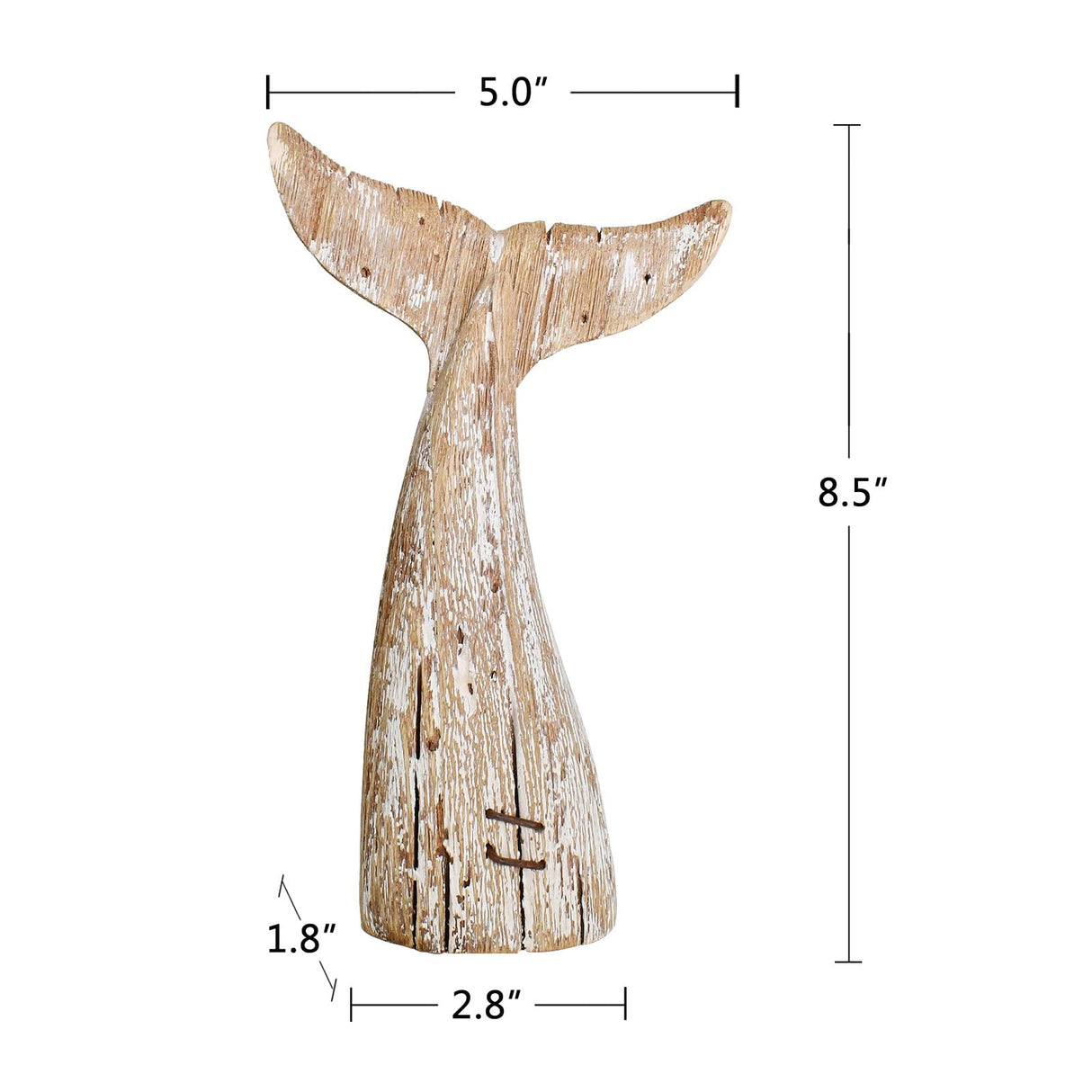 Morning View Wooden Whale Tail Decor Rustic Nautical Decor Free Standing Wood Whale Tail Statue Whale Tail Figurine Tabletop Beach House Decor Coastal Decor Ocean Sea Home Decor 8.5 Inch High (Small) Morning View