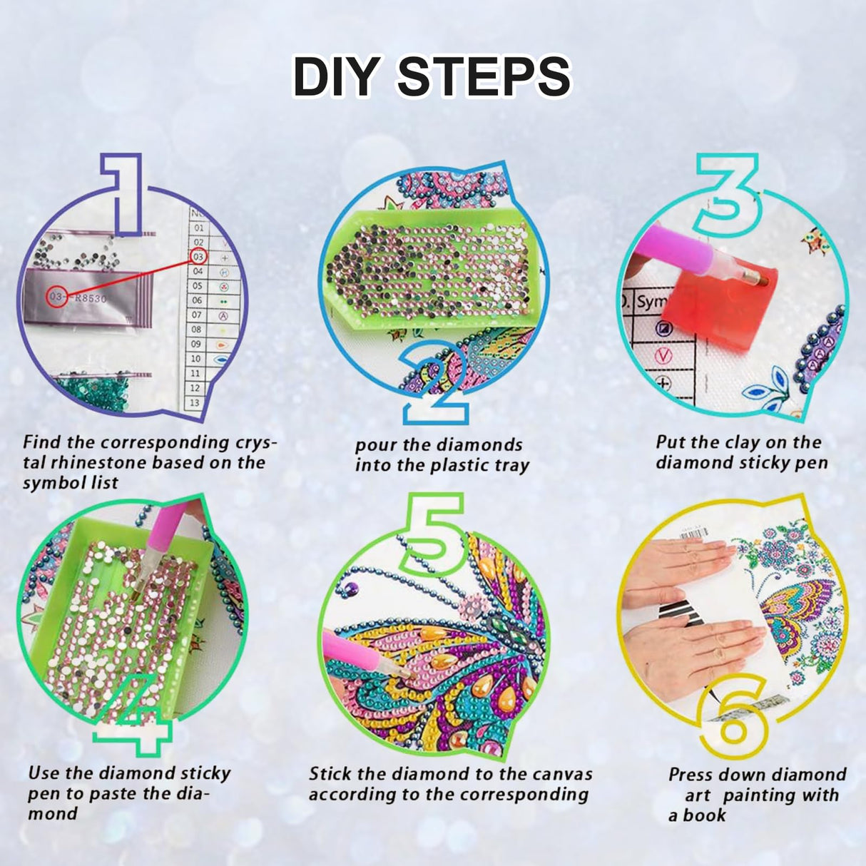 Acudotr Butterfly Diamond Painting Kits for Adults, 5D Special Shape Diamond Art Kits for Beginners, Crystal Rhinestones Diamond Painting for Home Wall Decoration, 12×12 Inch Acudotr