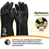 Mountain Grillers Extreme Heat Resistant Gloves for Grill BBQ High Temperature Fire Pit Gloves Barbecue Cooking, Smoker, Oven, Fryer, Grilling Waterproof, Fireproof Oil Resistant Neoprene Coating 14in MOUNTAIN GRILLERS