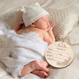 ZIEYOMI Baby Announcement Sign, Wooden Baby Name Sign for Nursery, Hello World Newborn Sign, Birth Announcement Sign for Hospital, Welcome Baby Sign ZIEYOMI