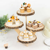 Efavormart 15" Tall 4-Tier Natural Farmhouse Style Wood Slice Cupcake Stand Holder, Rustic Dessert Display Cake Stand Efavormart.com