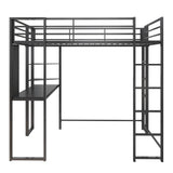 DHP Abode Full Size Metal Loft Bed, Black DHP