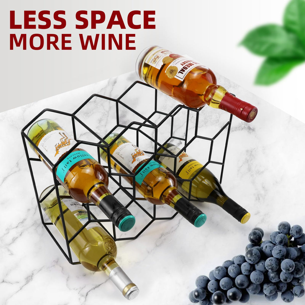 Luoieo 14 Bottles Black Wine Rack Countertop,Geometric Stainless Steel Wine Bottle Holder,3Tier Wine Racks for Cabinet,Pantry,Bar,Table,No Assembly Required Luoieo