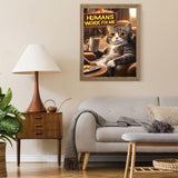 MXJSUA Bossy Cat Diamond Painting Kits for Adults, 5D Cat Diamond Art Kits for Beginners, DIY Full Drill Paint with Diamond, Home Wall Decor 12x16 Inch MXJSUA