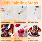 Mandun Paint by Numbers Kit for Kids with Frame, Dragon Paint by Numbers for Kids Ages 4-8-12, DIY Dragon Acrylic Oil Painting for Home Wall Art Decor Gift 7.8x7.8 inch (with Frame Easel) Mandun