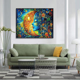 RYMILIE Sun and Moon Diamond Art Painting Kits for Adults-Round Full Drill Diamond Painting Kits for Beginners-DIY 5D Diamond Gem Art Kits for Adults for Gift Home Wall【15.7x11.8 inch】 RYMILIE