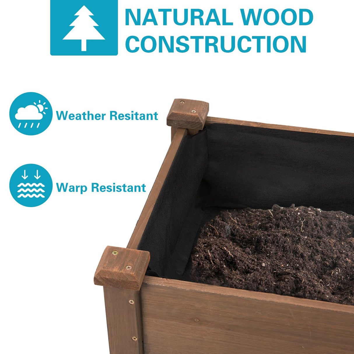 Gowoodhut Raised Garden Bed with Legs Outdoor, Elevated Garden Box with Grow Grid, Large Storage Shelf for Vegetable, Flower, Herb, Easy to Assemble，73x23x32 in Gowoodhut