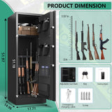 BONANO 8-10 Gun Safe, Gun Safe for Rifles and Pistols, Fireproof Gun Safes for Rifles with Digital Keypad, Quick Access Rifle Safe with Adjustable Gun Rack and Pistol Pouch, Gun Cabinet for Home BONANO