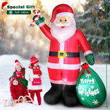 8 FT Christmas Inflatable Santa Claus with Candy and Big Gift Bag Outdoor Decor, Blow Up IP44 Weatherproof Xmas Decorations for Yard, Built-in LED Light for Gardern Lawn Indoor Winter Holiday Thanger