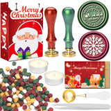 WUERLIN Christmas Wax Seal Kit - Santa Claus & Snowflake Wax Stamps, Deep Engrave, Great for Decoration, Christmas & New Year Cards & Envelopes WUERLIN