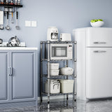 M MZG 1000 lbs 4 Tier Shelf Metal Storage Shelves Wire Rack Closet Organizers with PP Board for Garage Kitchen Bathroom Laundry Chrome 11.8" D x 21.7" W x 39.5" H M MZG