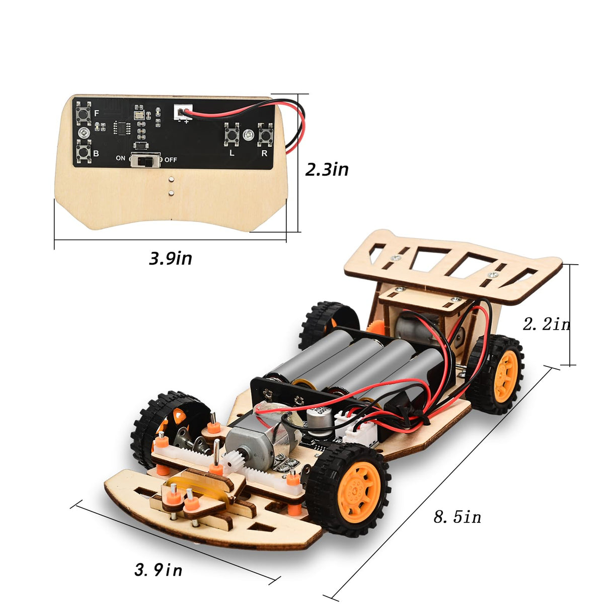 Self-Centering Steering Remote Control Car，STEM Projects for Kids Ages 8-12，Engineering kit, DIY rc car kit, STEM Kits for Kids Ages 8-12 ScienSta