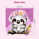 MXJSUA 4 Pack Framed Cute Animals Paint by Numbers for Kids Ages 6-12, Panda Elephant Sloth Koala Paint by Number Kits for Children Beginner, Acrylic Oil Painting for Home Wall Decor (8x8inch) MXJSUA