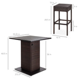 Best Choice Products 5-Piece Outdoor Wicker Bar Table Set for Patio, Poolside, Backyard w/Built-in Bottle Opener, Hidden Storage Shelf, Metal Tabletop, 4 Stools - Brown Best Choice Products