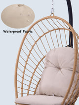 Topfuca Indoor/Outdoor Egg Hanging Chair with Stand - Patio Wicker Swing Hammock Chair. 350lbs Capacity, Cushioned. Ideal for Bedroom, Balcony, Porch, Garden. Versatile Swing Chair for All Spaces Topfuca