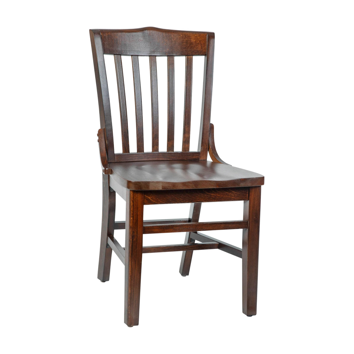 EMMA + OLIVER School House Back Walnut Wood Chair EMMA + OLIVER