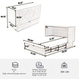 KEIKI Murphy Bed Cabinet Queen - Foldable Wall Bed with Foam Mattress, 2 Large Storage Drawers & USB Charging Station, Space Saving Furniture for Guest Room, Bedroom, Office, Living Room, Grey KEIKI