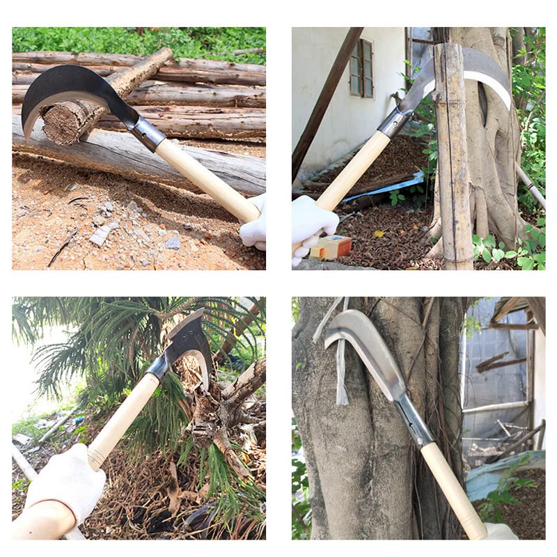 TorSor 3 Pack 12'' Sledge Hammer Wooden Handle Replacement for Axe Grip Steel Grass Sickle Hard Wood Shovel Hoes Outdoor Hatchet Camp 2 to 4 lb. Hammers Gardening Mowing Tool Repair TorSor