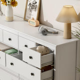 Pipleo 10 Drawer Dresser for Bedroom, Modern White Dressers and Chests of Drawers, 55-inch Drawer Wide Dressers Pipleo