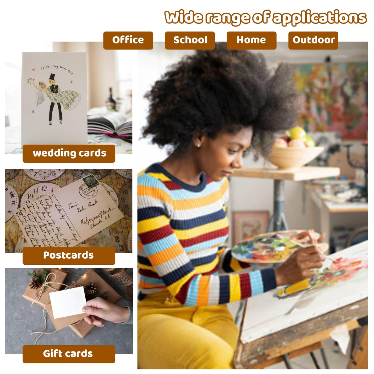 RMSPO 60 Sheets Watercolor Paper,140lb/300gsm Painting Paper Craft Paper for Kids Drawing,Art Room,Homeschool Crafts(5x7 Inch) RMSPO