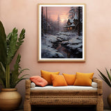 XTXGERL Paint by Numbers Cabin in Winter Snow Scene DIY Painting on Canvas, Paintwork with Paintbrushes Acrylic Paints, Perfect for Paint by Numbers for Adults and Beginner Without Framed 16''x20'' XTXGERL