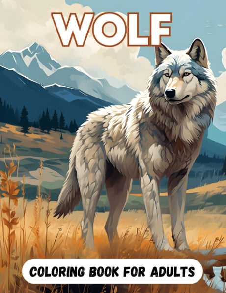 Wolf Coloring Book for Adults: Beautiful Wolves to Color and Relax for Adults and Teens – A Perfect Gift for Wolf and Nature Lovers. (Animals coloring book) Majosta