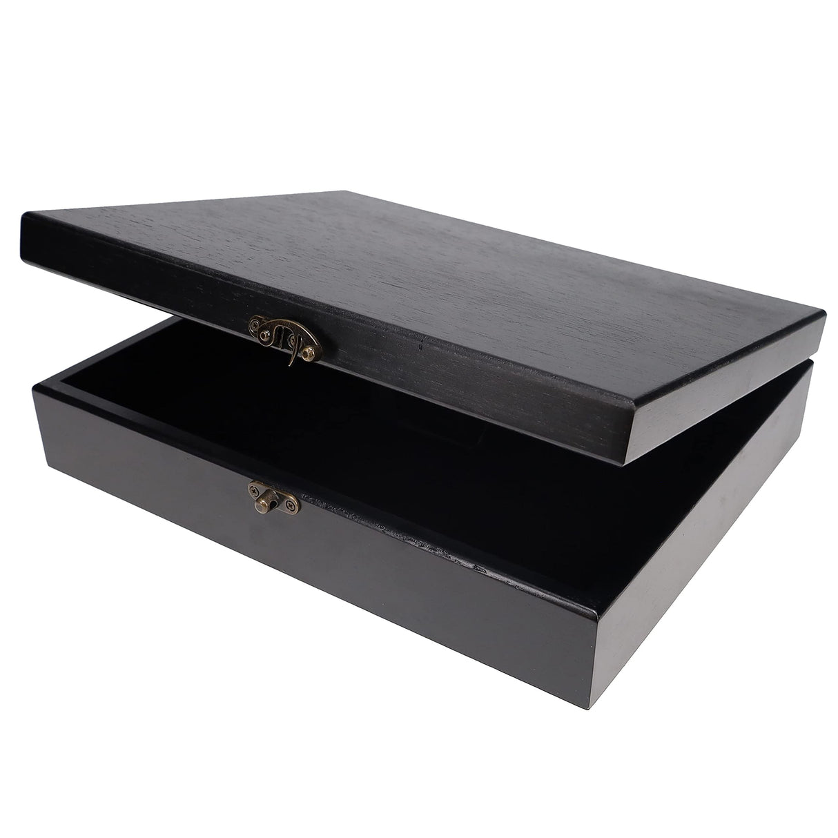 WE Games Wooden Keepsake Stash Box, Decorative Memory or letter Box, Board Game Storage, Storage for Photos, Stationary, Jewelry, Heirloom (Black Stained Finish) WE Games
