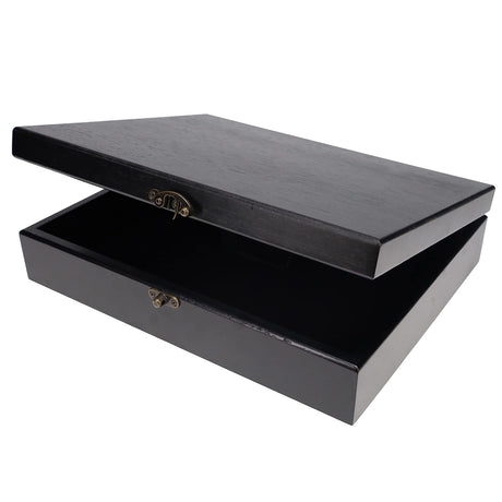 WE Games Wooden Keepsake Stash Box, Decorative Memory or letter Box, Board Game Storage, Storage for Photos, Stationary, Jewelry, Heirloom (Black Stained Finish) WE Games