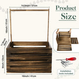 Suzile Wooden Baby Shower Crate Closet, Wood Hamper New Baby Gift Basket with Handle Gender Reveal Storage Box for Pregnancy New Parent(Black Walnut Color,Classic) Suzile