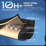 GTPLAYER Gaming Chair Fabric with Pocket Spring Cushion, Big and Tall Gaming Chair 350LBS High Back Computer Chair with Footrest for Adults Lumbar Support Swivel Game Chair for Office Gaming Black GTPLAYER