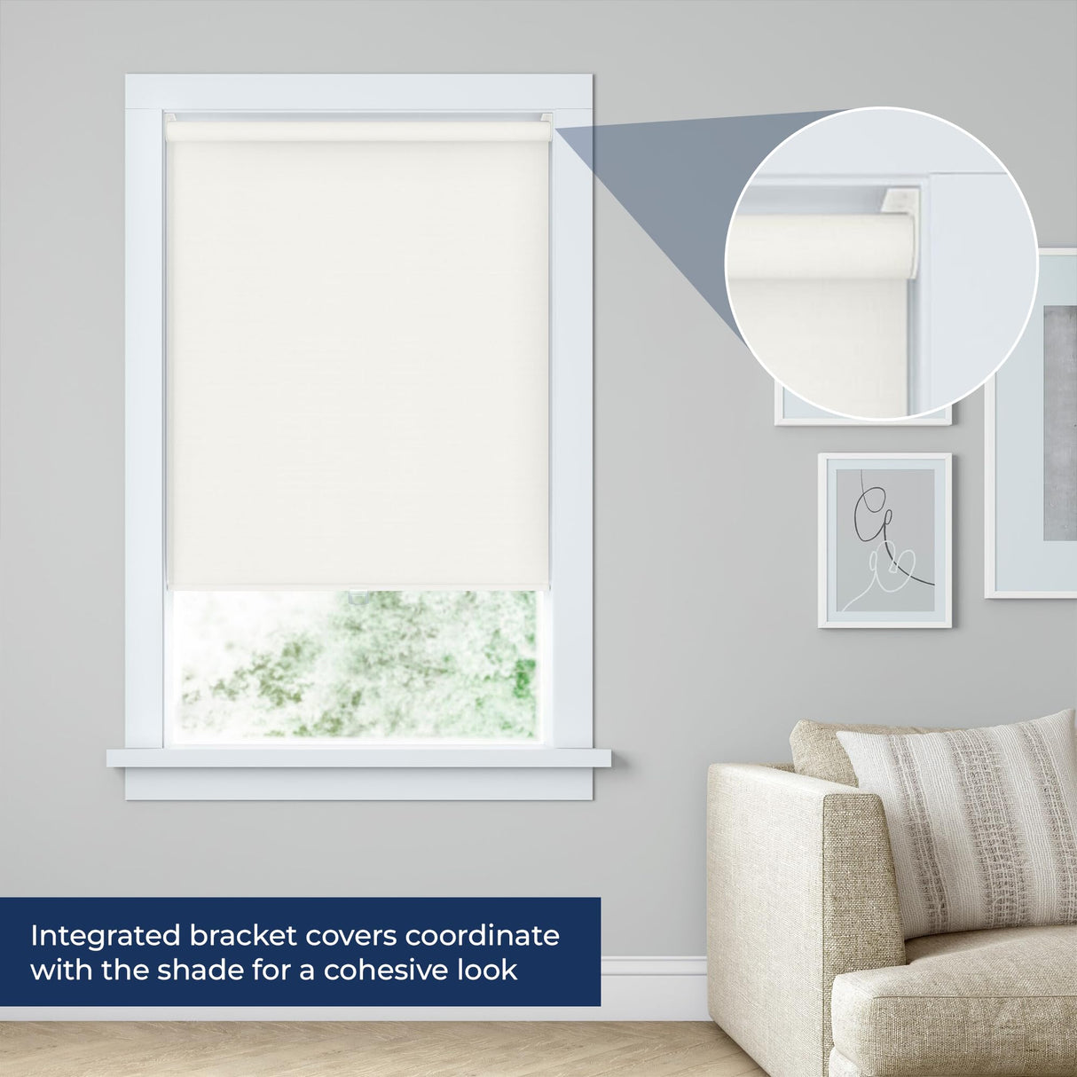 LEVOLOR Basics Cordless Fabric Roller Shade, Easy to Install Blackout Shades for Windows, Neutral White, Fits up to 21” Width and 72” Length, Home Solution for Any Space or Room Decor LEVOLOR