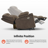 MCombo Small Size Triple Motor Power Lift Recliner Chair Sofa with Massage and Dual Heating, Adjustable Headrest for Elderly People Petite, USB Ports, Extended Footrest, Fabric 7222 (Coffee) MCombo