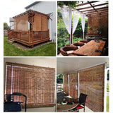 Reed Roller Blinds, Bamboo Shades - UV Resistant Outdoor Window Cover for Patio Sun Protection, Easy Install Indoor/Outdoor Reed Blinds BAYUE