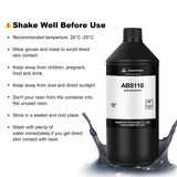 MAGFORMS Ultra Tough ABS-Like 3D Printer Resin ABS110, High Impact Resistance, Excellent Toughness and Strength, High Precision and Non-Brittle Photopolymer Resin for LCD DLP 3D Printing (Black, 1kg) Magforms