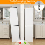 Kepptory Tall Farmhouse Storage Cabinet with Adjustable Shelves and Paper Holders for Bathroom, Living Room, and Kitchen kepptory