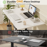 JOY worker Small Glass Standing Desk, 35" x 20" Electric Whole Piece Height Adjustable Desk with 4 Lockable Casters, Mobile White Sit to Stand Desk Workstation for Home Office JOY worker