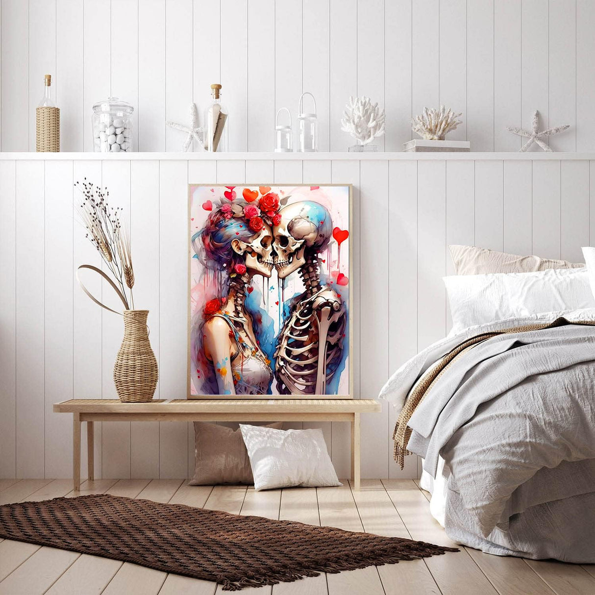 igoodom Diamond Art Kits for Adults, Sugar Skull Diamond Painting Kit, Full Drill Round Skull Diamond Art Kits, DIY Gem Art and Crafts for Home Wall Decor Gift 12x16inch igoodom