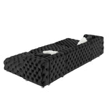 THSUPER 145'' Luxury Velvet Upholstered Chesterfield Oversized U Shaped Sectional Sofa Couch for Living Room, Couches with Button Tufted Design and Comfortable Seating and 4 Pillows. Black THSUPER