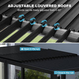 Outdoor Louvered Pergola 10' x 10', Aluminum Louvered Pergola with Adjustable Roof, Adjustable Pergolas for Outdoor Deck, Patio, Lawn & Garden GS CHIER