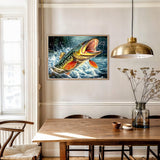 AIRDEA Diamond Art Paintings Kits for Adults,Fish DIY Gem Art Kits for Beginner,12x16 in,Big Fish,Round Full Drill AIRDEA