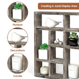 J JACKCUBE DESIGN Rustic Multi-Slot Shelf Cube Display 9 Compartment Shadow Box Wall mountable Shelf for Collection Square Freestanding Case Farmhouse Décor - MK570A (Rustic Wood) J JACKCUBE DESIGN