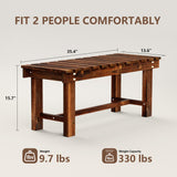 Outdoor Garden Bench, Weatherproof Patio Benches 2-Person Seat Backless Wooden Porch Bench, Multifunctional Slat All Weather Bench for Garden Lawn Porch Park Backyard (Carbonized Brown, 35.5 inch) Nidouillet