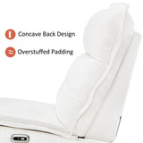 MCombo Wall Hugger Armless Power Recliner Chair with USB Ports, 29.5" Extra Wide Seat, Oversized Fabric Powered Reclining Sofa for Living Room, Small Space, ALR01 (Cream White) MCombo