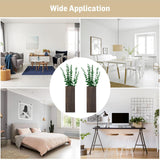 2 Pcs Wood Wall Planters,1.4''x3.3''x9.3''Farmhouse Wall Plant Pocket Vases with Artificial Eucalyptus, Fake Plants Greenery Wall Hanging Decors for Living Room, Bathroom,Bedroom,Office Decoration Lnrueg