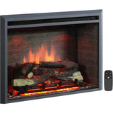 PuraFlame Western Electric Fireplace Insert with Fire Crackling Sound, Remote Control, 750/1500W, Black, 33 1/16 Inches Wide, 25 9/16 Inches High PuraFlame