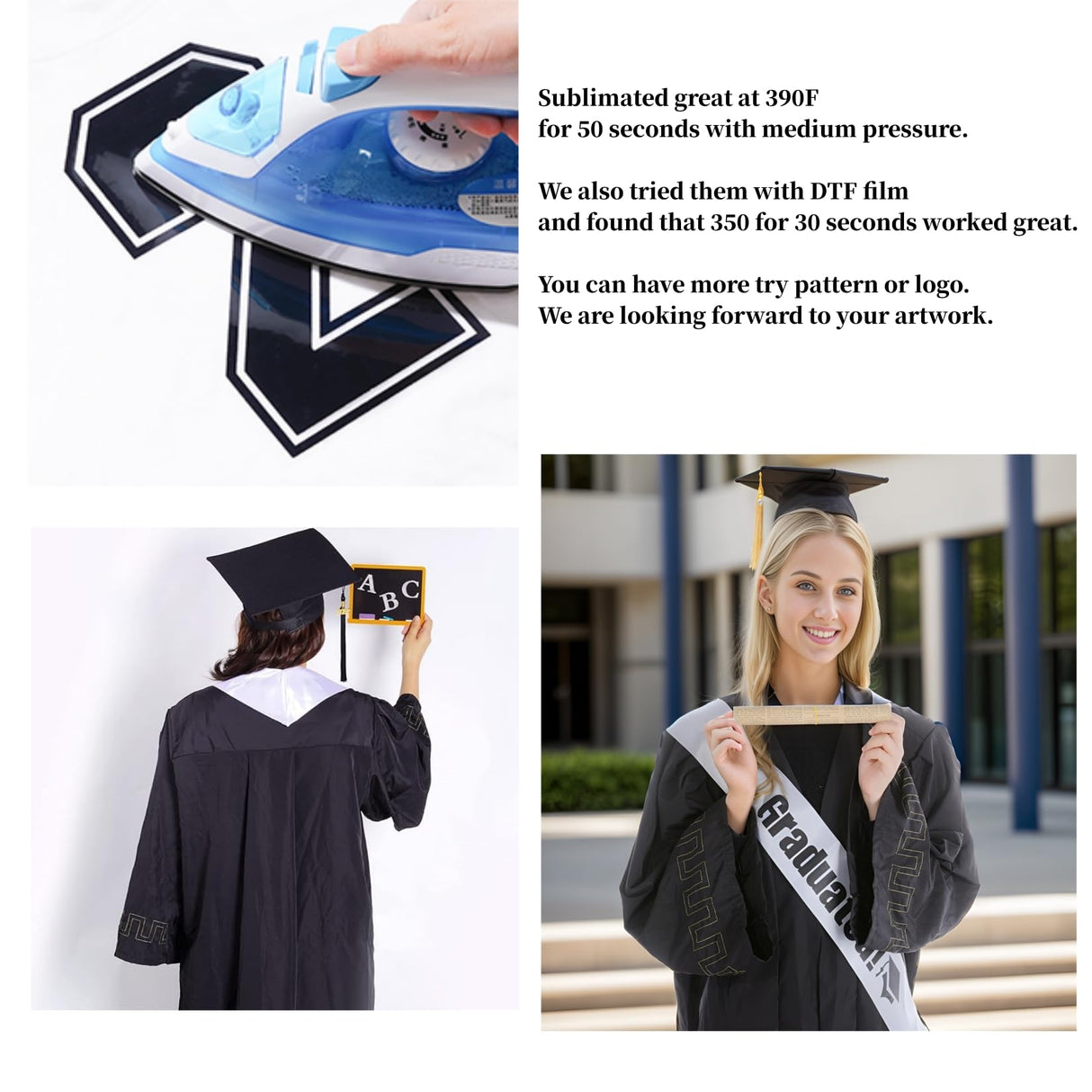 baotongle 12 Pieces Unisex Graduation Stole Sublimation Blank Graduation Stole Plain Graduate Honor Stole 70 Inches(12, White, 70x4.7inches) baotongle