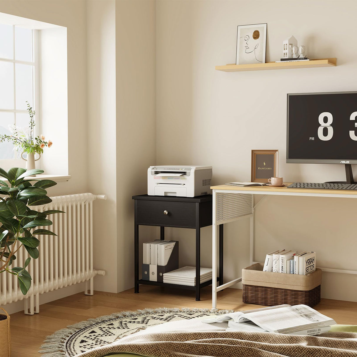 KAI-ROAD Black Nightstand Set of 2,Night Stand Set 2 with Drawers,Small Nightstand with Storage Bedside Table for Bedroom, Dorm, Modern End Table KAI-ROAD