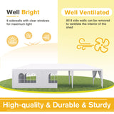 Devoko 10'x30' Outdoor Party Tent, Heavy Duty Canopy Event Wedding Tent for Parties Backyard Patio, White Devoko