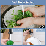 DJS Kitchen Faucets with Pull Down Sprayer Matte Black - Dual Mode Setting Single Handle 1 or 3 Holes Commercial Black Kitchen Sink Faucet with Deck Plate for Farmhouse RV Vessel Basin DJS